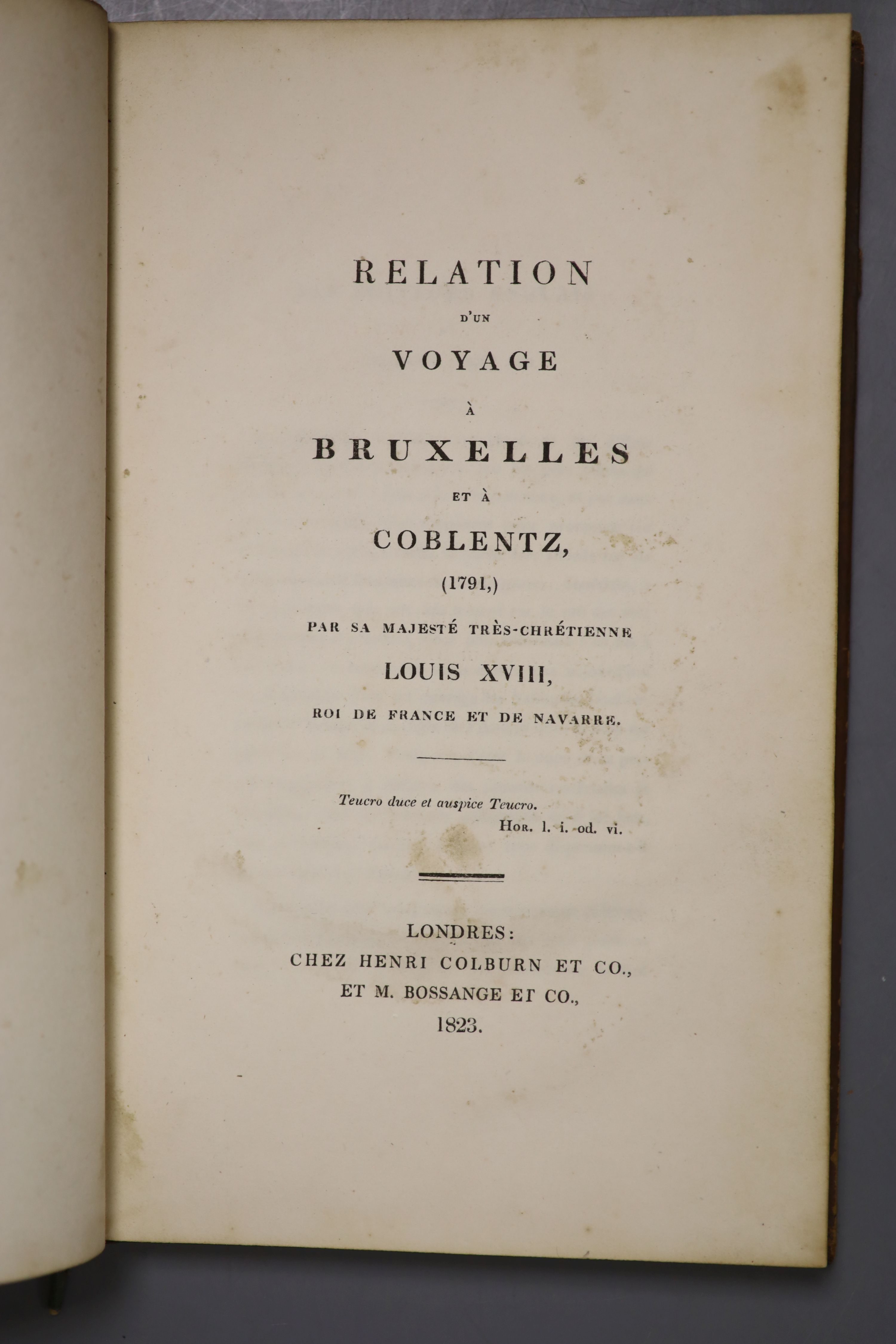 Relation du Voyage de Louis XVIII a Bruxelles, printed 1823